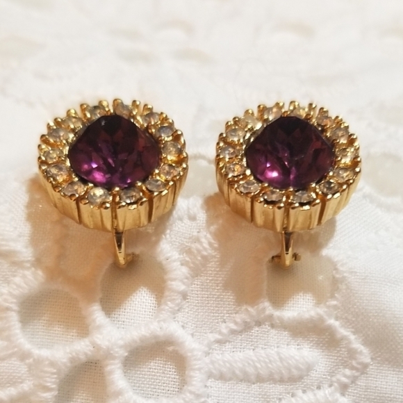 HP 🎊CHRISTIAN DIOR Vintage Crystal Earrings - Picture 4 of 8